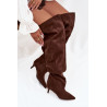 Slydimo moteriškos aulinės ant kulno šokolado Ysolienne | Ilgaauliai batai | jai24.lt