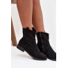 Moteriški žemo kulno batai su atviru raštu S.Barski HY52-530 Juodi | Auliniai batai moterims | jai24.lt