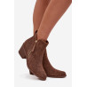 Moteriški kaubojų batai su kulnu S.Barski HY52-538 rudi | Auliniai batai moterims | jai24.lt