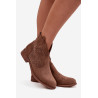 Moteriški batai su plokščiu kulnu S.Barski HY52-532 Rudi | Auliniai batai moterims | jai24.lt