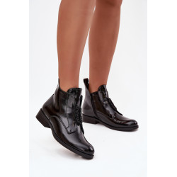 Lakuotos šiltintos moteriškos auliniai batai su dekoratyvine Detalė S.Барски HY52-525 Juodi 201721