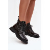 Lakuotos moteriškos aulinės su pamušalu D&A CR52-613 Juoda | Auliniai batai moterims | jai24.lt