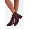 Moteriški auliniai batai iš natūralios odos ant blokelio su šildymu D&A CR52-715 Bordeaux | Auliniai batai moterims | jai24.lt