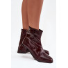 Moteriški auliniai batai iš natūralios odos ant blokelio su šildymu D&A CR52-715 Bordeaux | Auliniai batai moterims | jai24.lt