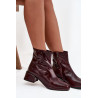 Moteriški auliniai batai iš natūralios odos ant blokelio su šildymu D&A CR52-715 Bordeaux | Auliniai batai moterims | jai24.lt