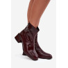 Moteriški auliniai batai iš natūralios odos ant blokelio su šildymu D&A CR52-715 Bordeaux | Auliniai batai moterims | jai24.lt