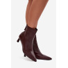 Moteriški odiniai auliniai batai su kulnu D&A CR52-661 Bordo | Auliniai batai moterims | jai24.lt