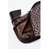 Odos moterų auliniai batai su blokiniu kulnu su viduje esanti apdaila leopardo raštas D&A CR52-622 Juoda-aukso
