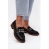Aksomo moteriški mokasinai su papuošalu D&A MR52-176 Juodi | Mokasinai moterims | jai24.lt