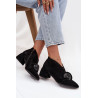 Oda nubuko moteriški auliniai su dekoracija D&A MR52-182 Juoda | Auliniai batai moterims | jai24.lt