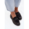 Moteriški lakiniai mokasinai su karoliukais S.Barski HY52-541 Juodi | Mokasinai moterims | jai24.lt