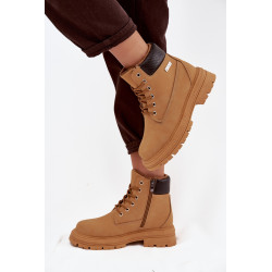 Izoliuotos moterų žygių batai su užtrauktuku Camel Selinda 201789