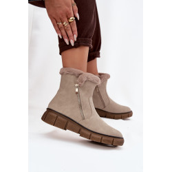 Moteriški žieminiai batai ant platformos su kailiu Juoda Briselle 201791