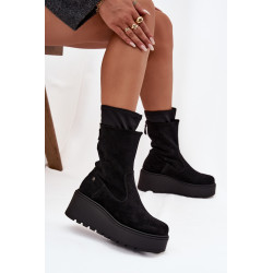 Moteriški odiniai auliniai batai su stora platforma Maciejka A7161-01 Juodi 201799