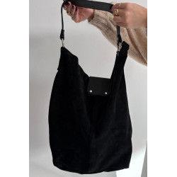 Didelė Odinė Suede Maišelis Juoda Hanelle 201810