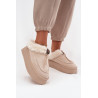 Moteriškos žieminės batas su kailiu ir platforma smėlio spalvos Rosmira | Žieminiai batai | jai24.lt