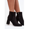 Moteriški batai su kulnais iš ekologiško zomšos juodi Inessa | Auliniai batai moterims | jai24.lt