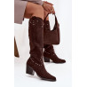 Moteriški Odiniai Keleiviniai Batai Su Dekoracija Ant Kulno Šokoladas Darella | Ilgaauliai batai | jai24.lt