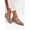 Moteriški Mokasinai Su Dekoratyviniu Elementu Lėopardo Raštu Bēšas Evelora | Mokasinai moterims | jai24.lt