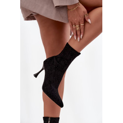 Puošnios moteriškos aulinės su kulniu D&A JC52-882 Juoda 201854