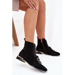 Odos odos odos moterų ankle batai su žemu kulnu su apdaila D&A MR52-217 Juoda 201856