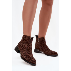 Batai iš natūralios zomšos su leopardo raštu D&A JC52-852 Ruda 201857