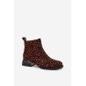 Batai iš natūralios zomšos su leopardo raštu D&A JC52-852 Ruda | Auliniai batai moterims | jai24.lt