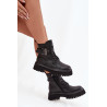 Odos moteriški darbo batai su izoliacija su dekoratyviniu segtuku D&A MK52-032 Juodi | Auliniai batai moterims | jai24.lt