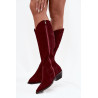 Kojinės Su Natūraliu Suede Su Šildymu Zazoo 4225 Bordo | Ilgaauliai batai | jai24.lt