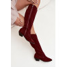 Kojinės Su Natūraliu Suede Su Šildymu Zazoo 4225 Bordo | Ilgaauliai batai | jai24.lt