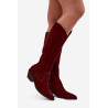 Kojinės Su Natūraliu Suede Su Šildymu Zazoo 4225 Bordo | Ilgaauliai batai | jai24.lt