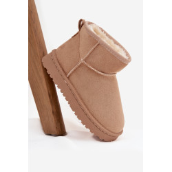 Vaikų jaunimo žieminiai batai su pūkuotu pamušalu su dėmėmis baltai rudi Mireya 201869