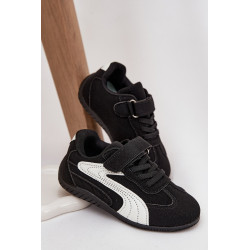 Vaikų Sportbačiai Su Velcro Juoda Balta Perrin 201872