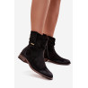 Moteriški auliniai batai su žemu kulnu su raukšlėmis šilti juodi Gracia | Auliniai batai moterims | jai24.lt