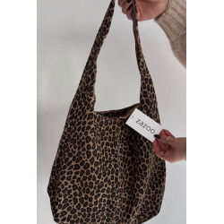 Natūralaus zomšiaus rankinė su leopardo raštu Smėlio Sanea 201876