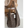 Natūralaus zomšiaus rankinė su leopardo raštu Smėlio Sanea | Rankinės internetu | jai24.lt