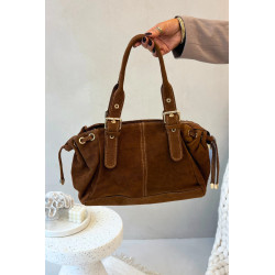 Rankinė Iš Natūralaus Suede Camel Danira 201878