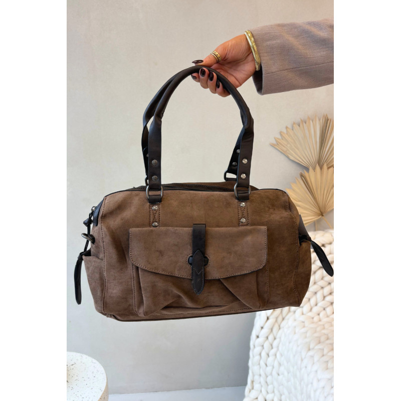 Ekologinė zomšo rankinė Tamsiai smėlio Gressa | Rankinės internetu | jai24.lt