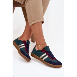 Zazoo N1068 Nubuko Žemų Sportbačių Moterims Butelių Žalia 201888