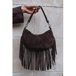 Odos zomšos rankinė su kutais tamsiai smėlio Aurelisse 201892