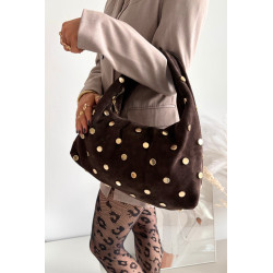 Odos nubuko rankinė su papuošimu šokoladinis Narisse 201900