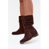 Odos zomšos moteriški batai su raukšlėmis ir izoliacija Maciejka K7211-02 Šokoladiniai | Auliniai batai moterims | jai24.lt