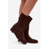 Odos zomšos moteriški batai su raukšlėmis ir izoliacija Maciejka K7211-02 Šokoladiniai | Auliniai batai moterims | jai24.lt