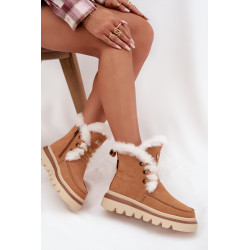 Moteriškos žieminės avalynės iš natūralaus zomšos Lee Cooper LCJ-25-01-3738 Camel 201914