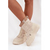 Moteriški žieminiai batai su užtrauktuku Lee Cooper LCJ 25 44 3931 smėlio spalvos Moteriški žieminiai batai