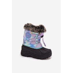 Vaikų mergaičių žiemos batai su kailiu ir elastiku Lee Cooper LCJ-25-10-3778 Violetiniai 201923