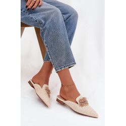 Moteriškos šlepetės su dekoracija Smėlio Katrine 201953