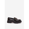 Moteriški lakinės odos mokasinai su papuošimu Juodi Ysandra | Mokasinai moterims | jai24.lt