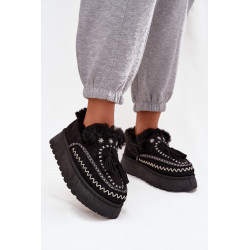 Moteriškos žieminės avalynės su platforma su kailiu ir kutais Juoda Ferayne 201958