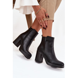 Moteriški auliniai batai su kulnais juodi Ryselle 201962